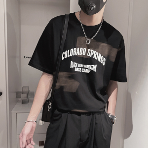 X11-P48 控68 夏季新款短袖男社会小伙男士印花宽松半袖T恤上衣图片