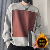 WY181-P78控10895%棉5%聚酯纤维加绒加厚拼色上衣潮牌套头卫衣，男装卫衣，电商A216