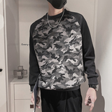 WY258-M-3XL-P68-控9835%棉65%涤纶拼接迷彩卫衣微阔版型，男装卫衣，电商A216