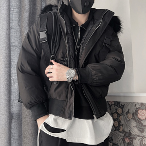 Y90-P135 控175聚酯纤维连帽棉服男棉袄子外套面包服加厚棉衣图片