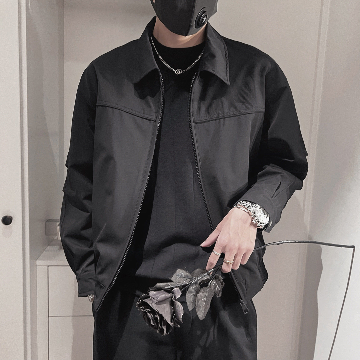 WT81-P88-控128-M-3XL-聚酯纤维 结构翻领夹克图片