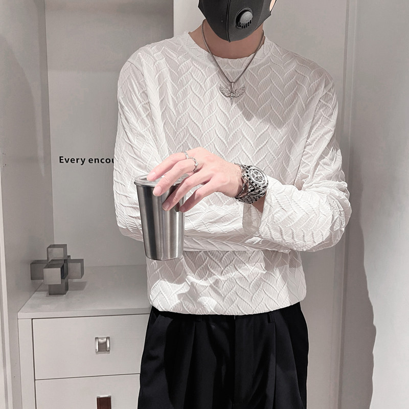 CX30-M-3XL-P38控5895%涤纶5%氨纶提花肌理感长袖,男装卫衣,电商A216