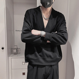 WY228-P68控98-面50%50%涤绅士英伦风格叠半开衫卫衣不是假两件，男装卫衣，电商A216