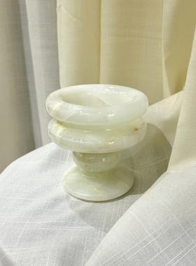 You物天然大理石香薰蜡烛杯摆件样板房卧室客厅餐厅软装家居饰品