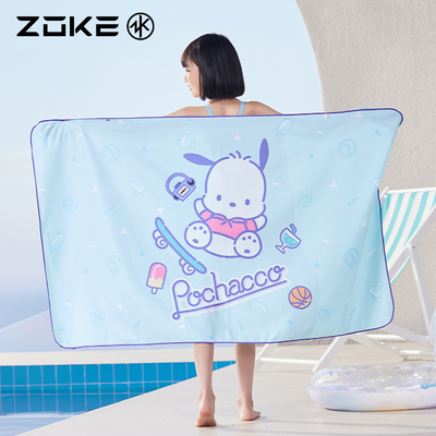 洲克儿童浴巾吸水速干游泳训练女童卡通帕恰狗毛巾沙滩巾2025新款