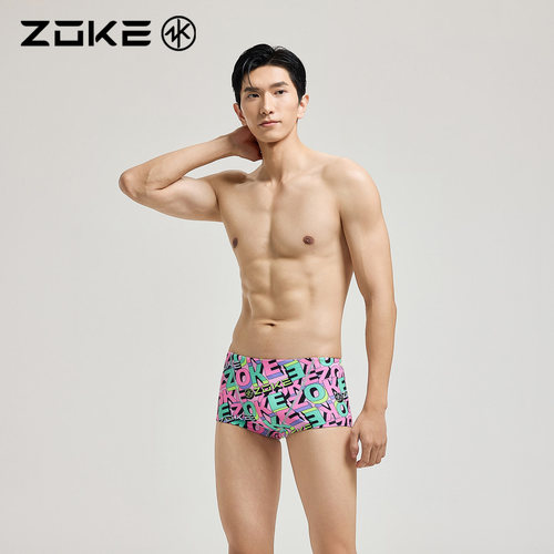 洲克男士平角泳裤专业游泳训练