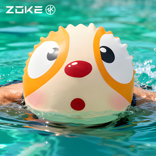 洲克硅胶泳帽zoke防水护发护耳防滑不勒头男女游泳训练卡通泳帽