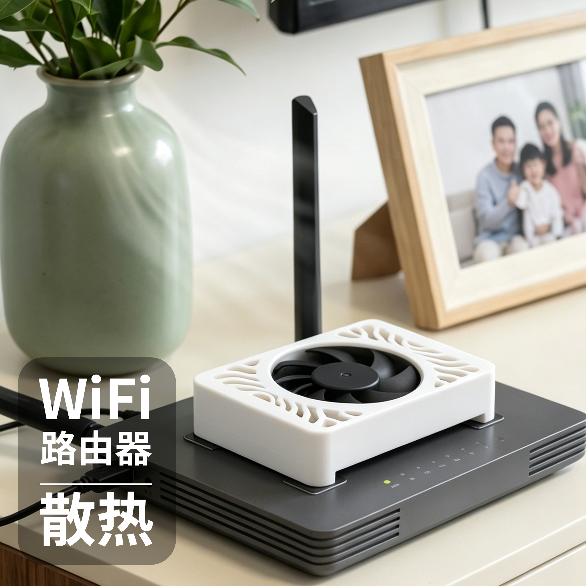 路由器散热器风扇USB路由供电华为光猫机顶盒静音降温小风扇DC12V