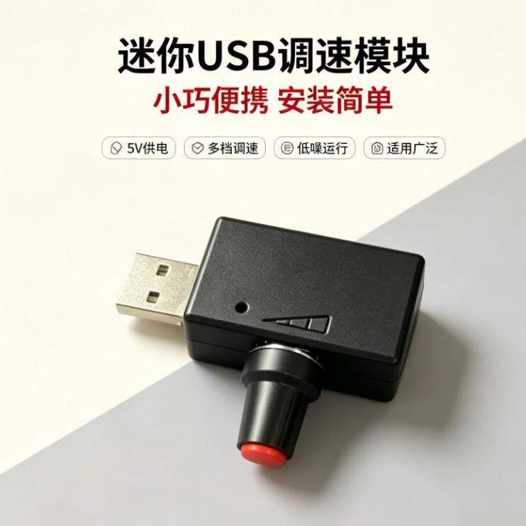 微型USB直流调速开关机箱水冷散热风扇电压调节便携风量控制器
