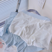 3条装 夏 无痕轻薄透气夏凉男士 莫代尔纯色青年中腰四角内裤 平角裤