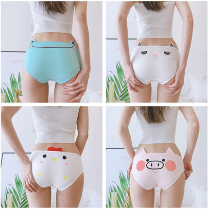 特价清仓！3条装纯棉68可爱动物卡通低腰三角内裤学生甜美少女