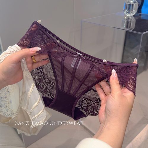 法式蕾丝三角裤女性感