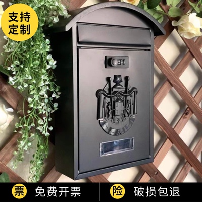 铁艺铝制密码锁小信箱壁挂铁皮意见箱邮筒家居室外复古创意装饰