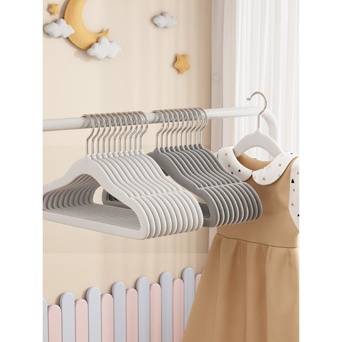 儿童植绒衣架婴儿宝宝专用无痕防滑不起包小孩衣架子家用晾晒挂衣