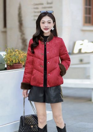 悦鸣熙新中式国风90鹅绒服女冬新款水貂2025高贵妈妈羽绒外套4164