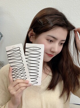 黑色简约一字夹刘海侧边夹发饰发夹女后脑勺碎发固定夹子头饰发卡