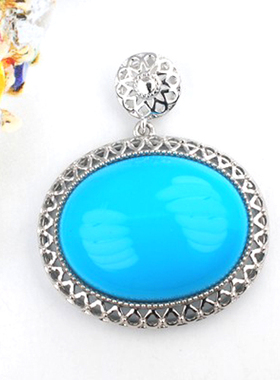 【顾客定制展示】18K金 16.75克拉 天然睡美人松石 瓷松 吊坠