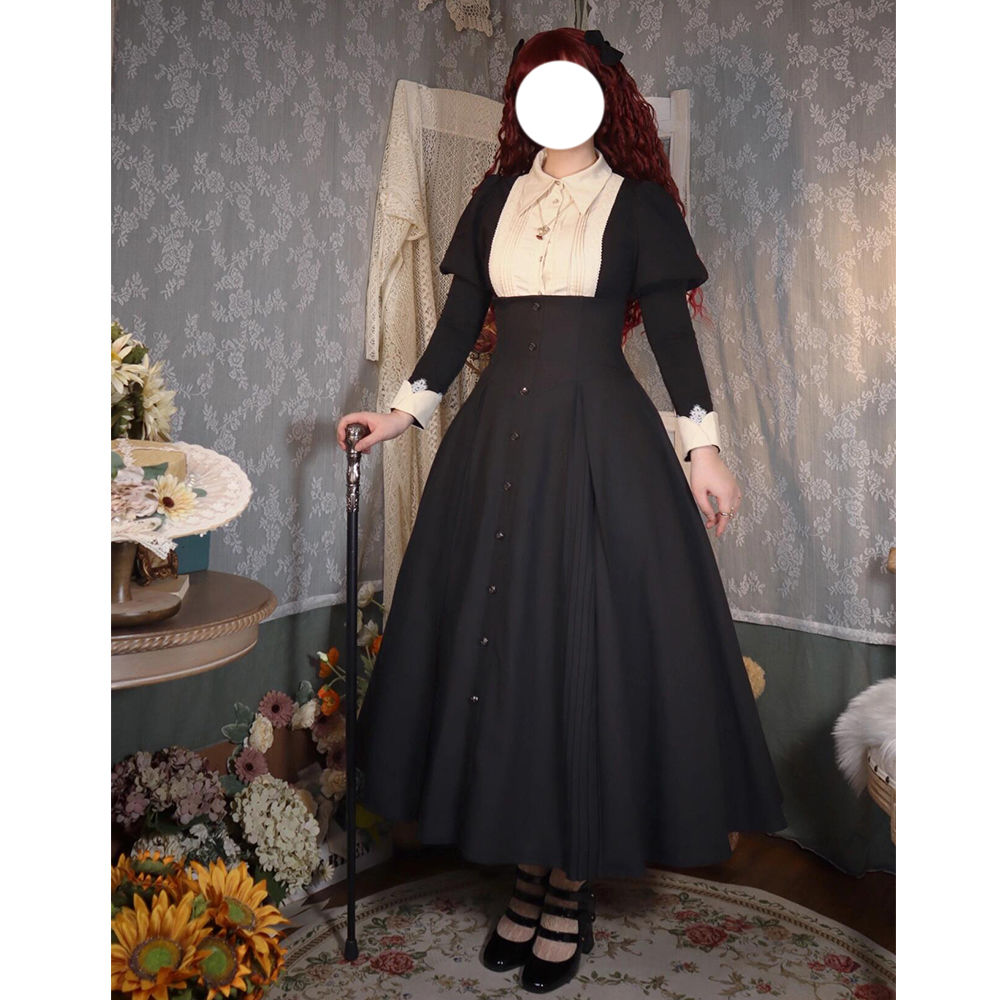 暗黑泡泡龙经典黑白配色长袖套装