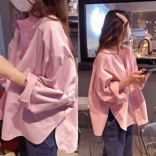 慵懒风衬衫 发立领chic设计感宽松衬衣别致减龄长袖 批新款 秋冬女装