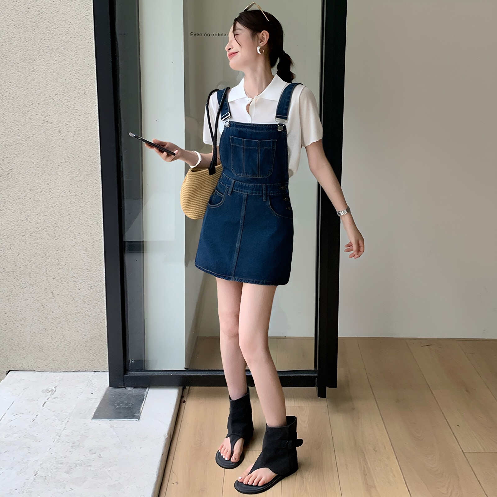 2026夏季新款牛仔背带短裙女薄款小个子宽松显瘦减龄洋气背带裙女图片