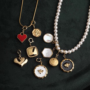 新年红色爱心不褪色baby珍珠锁骨链吊坠单坠项链百搭可拆卸项坠