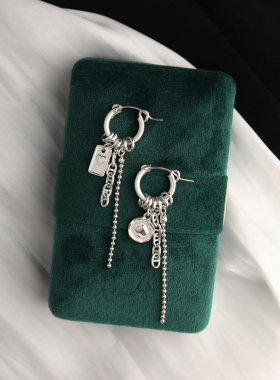 NNU原创设计S925纯银不规则爱心耳圈耳线女简约气质 百搭耳环饰品