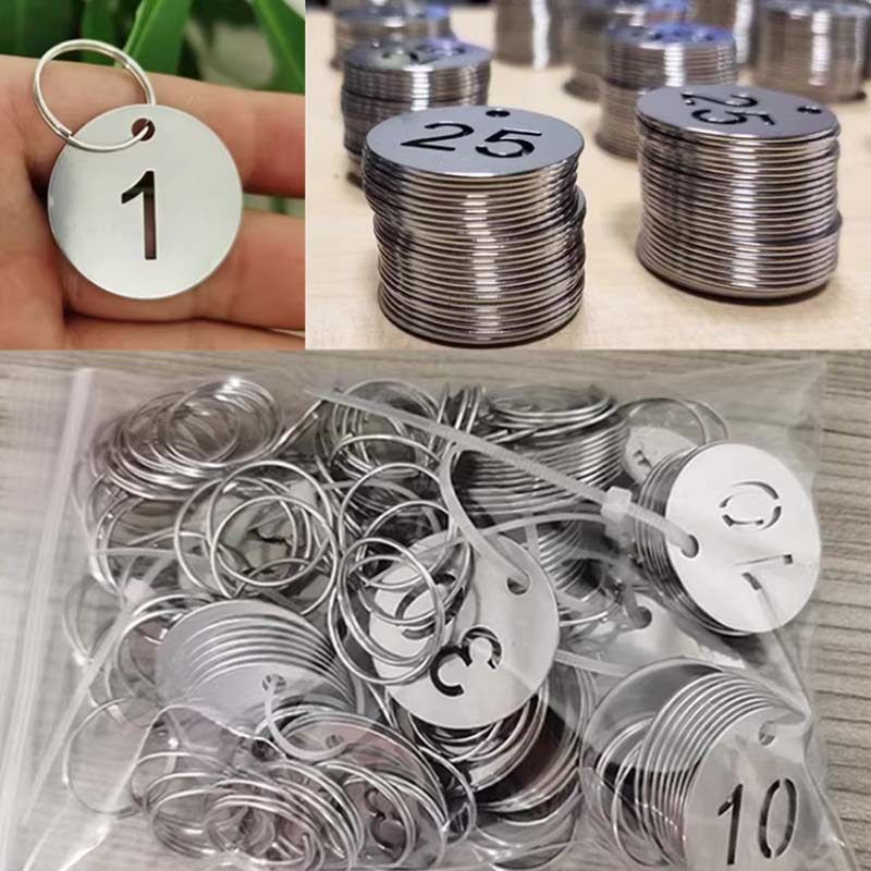 不锈钢数字号码牌空心编号标签挂牌吊牌标牌穿孔铁牌空心钥匙牌