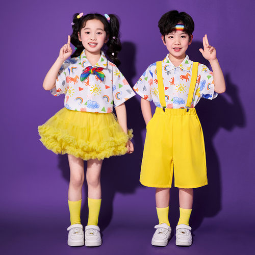 儿童表演服小学生风纱裙演出服幼