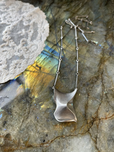 MJH北欧芬兰设计师通体925银男项链设计师情侣男女同款 古董设计