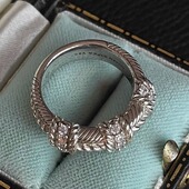 麻花扭纹judith华丽质感大气通体925银戒指男女指环绞花爆闪设计