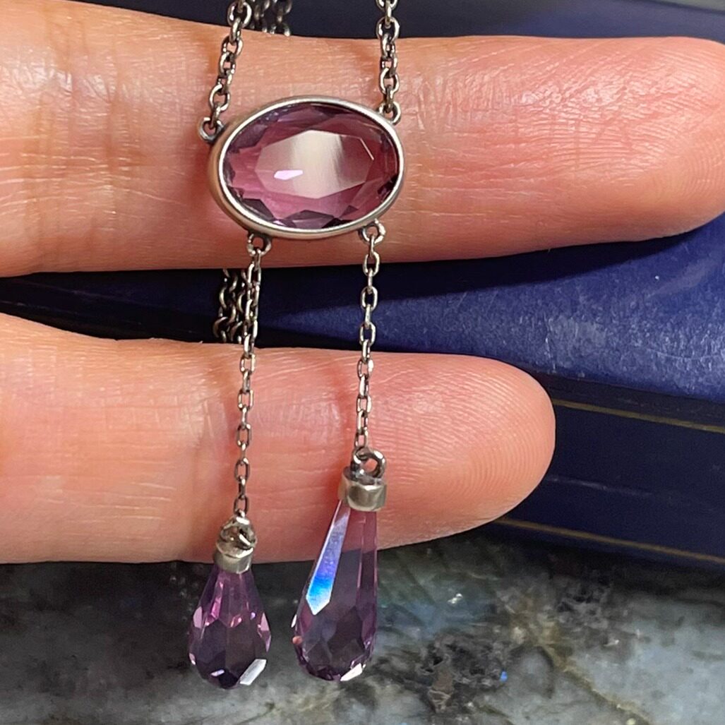 薰衣草紫通体925银睡衣项链宫廷复古古董设计négligée necklace,饰品/流行首饰/时尚饰品新,项链,淘宝优惠券,粉丝福利购,淘宝优惠卷