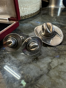 Pasttimes原创设计银耳环北美洲牛仔帽通体925银耳扣设计高级轻奢