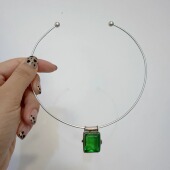 螺母开口两用通体925银项圈复古男女开口意大利设计师礼物银项圈