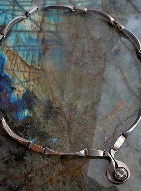 KL通体925银北欧丹麦Karl Laine代表尖货Artdeco白水古典银项链