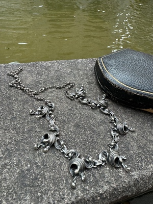 BAS海浪通体925银项链女简约百搭气质锁骨链银项链礼物德