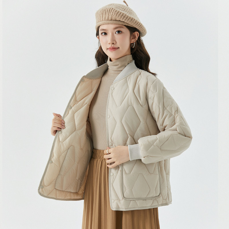 轻薄保暖短款棉服衫宣羽绒棉