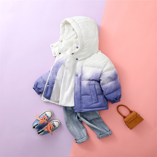 2025冬季新款儿童羽绒服男童女童短款连帽加厚外套中大童保暖童装