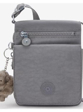 代购Kipling女士单肩包多口袋设计便携收纳轻便携带防滑扣件灰色