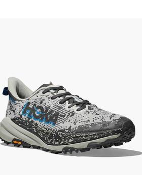 代购Hoka OneOne男士越野跑鞋防滑缓震耐磨透气灰色防水轻质厚底