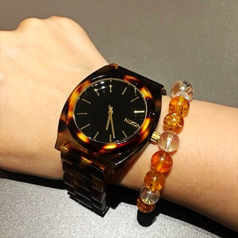 海外购正品尼克松nixon玳瑁色时尚简约男女防水情侣手表 a327-646