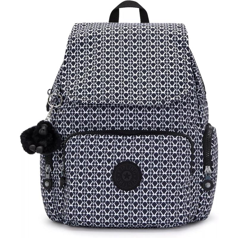 代购Kipling女士双肩包大容量防泼水耐磨收纳性强几何图案轻便