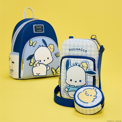 代购Loungefly Sanrio Pochacco Gingham三丽鸥波恰可迷你背包