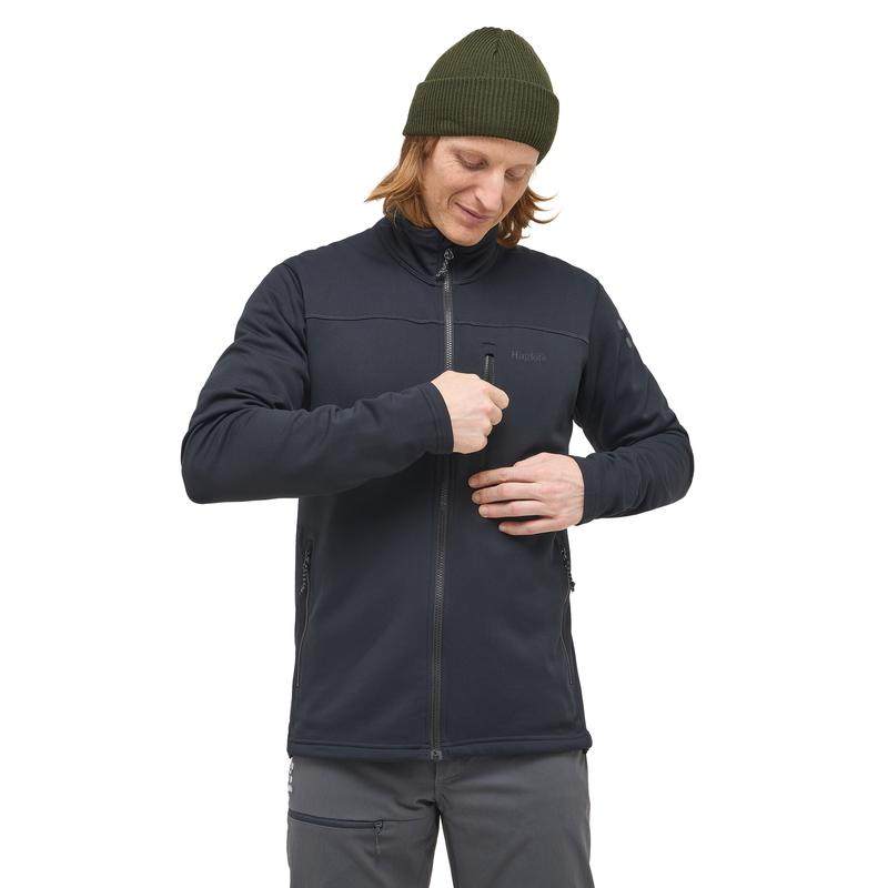 代购HAGLOFS男士抓绒衣保暖透气快干户外夹克立领长袖保暖外套