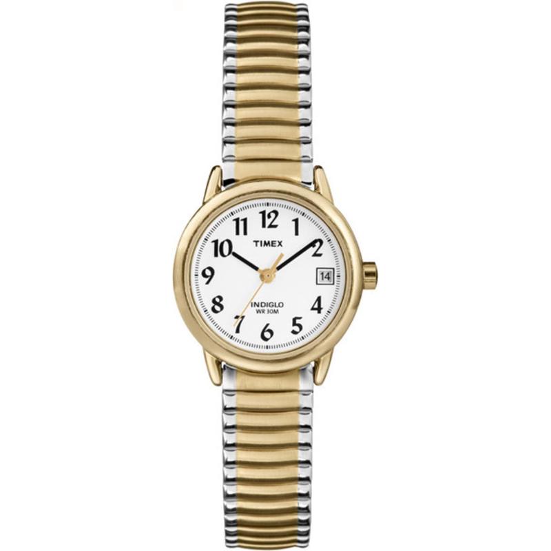 Timex/天美时女式简约腕表秒针荧光防水石英表盘金属表带
