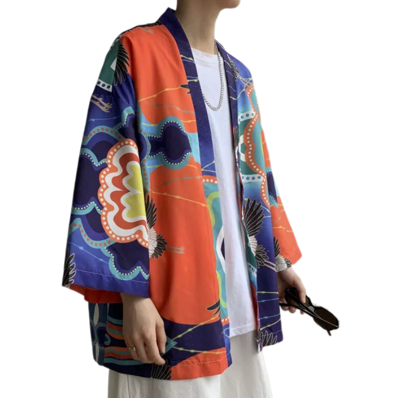 防晒衣男夏薄款外套古风道袍中国风男装开衫七分袖汉服披风衣衬衫