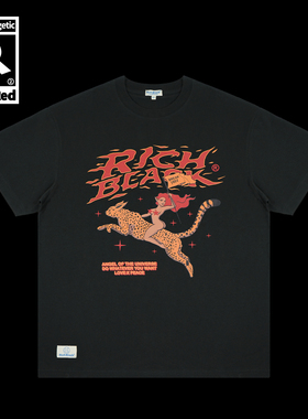 长耳花豹卡通纯棉Oversize宽松短袖Tee