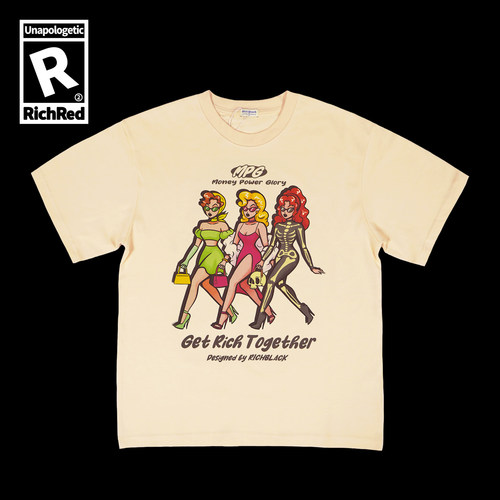 原创设计复古女郎Girls印花短袖