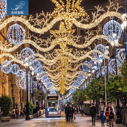 户外大型过街灯圣诞节灯饰布置