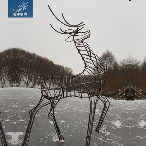 名样美陈户外大型公园景区圣诞鹿麋鹿雕塑铁艺鹿圣诞节商场广场灯