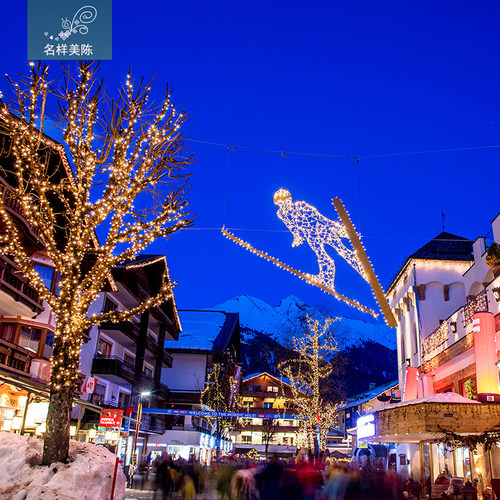 名样美陈节庆发光滑雪人小品大型户外广场步行街网红装饰手工定制